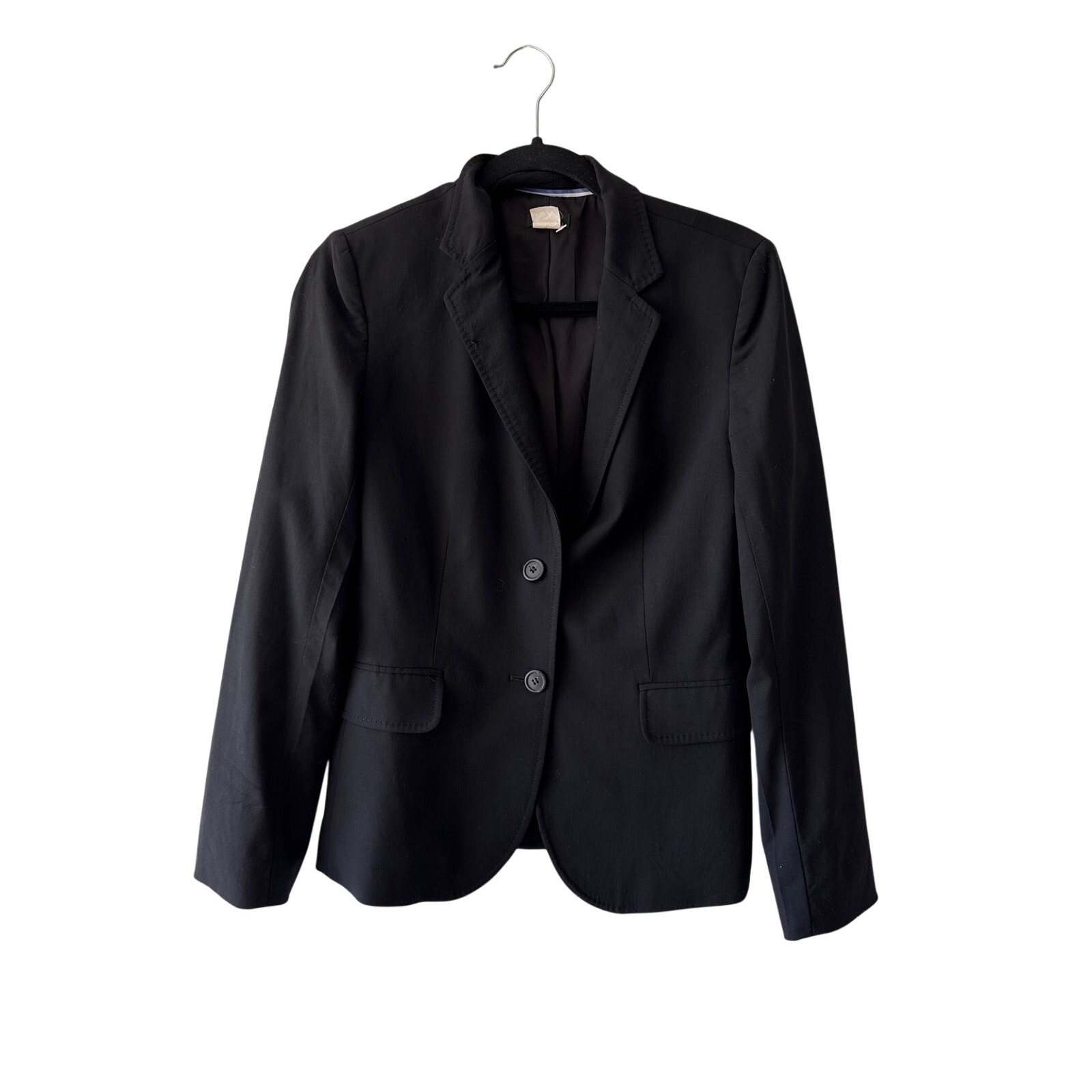 J.Crew Black Wool Blazer Two-Button Classic Tailored Size 6 Y2k